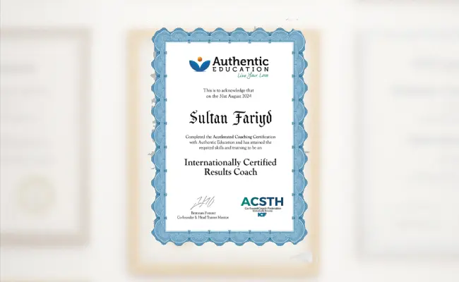 ICF ACSTH-Approved Life Coaching Certificate – Sultan Fareed, Authentic Education Australia